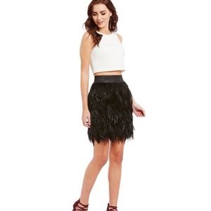 Belle Badgley Mischka feather skirt
